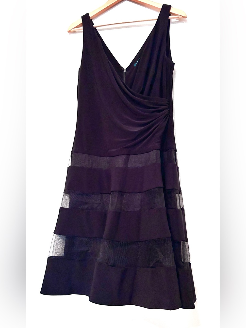 Ralph Lauren Sleeveless Black Cocktail Dress with Fit and Flare Size 14